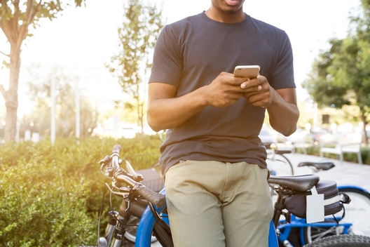 man using his mobile phone