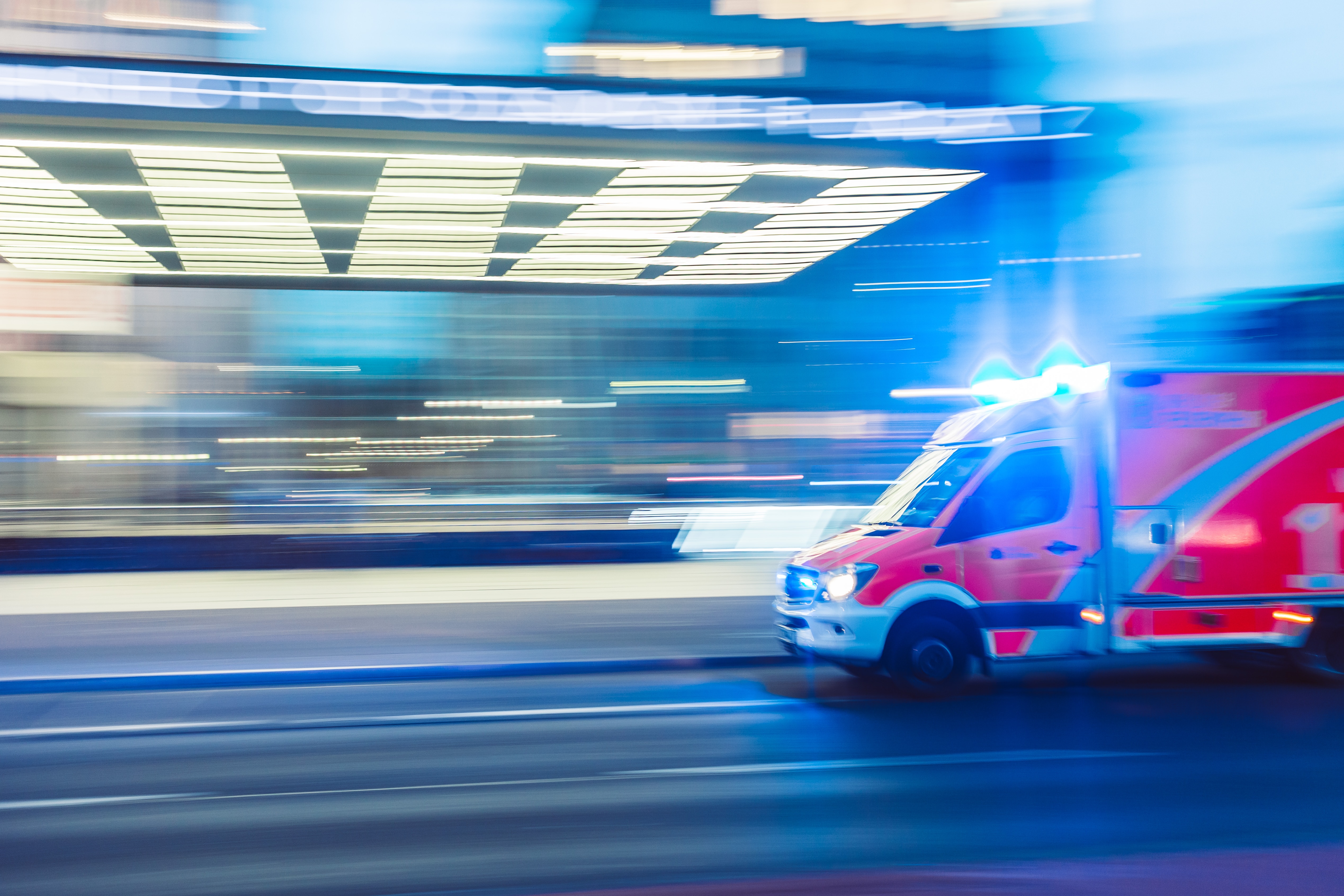 ambulance and flashing lights